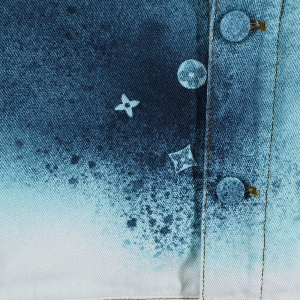 LOUIS VUITTON(ルイヴィトン) 23SS スプレーモノグラムデニムトラッカージャケット ホワイト/ブルー RM231M U14 HOA10W