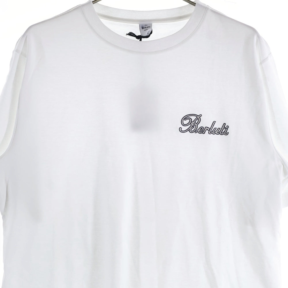 Berluti(ベルルッティ) Thabor スモールロゴ刺繍 クルーネック半袖Tシャツ ホワイト R26JRS124