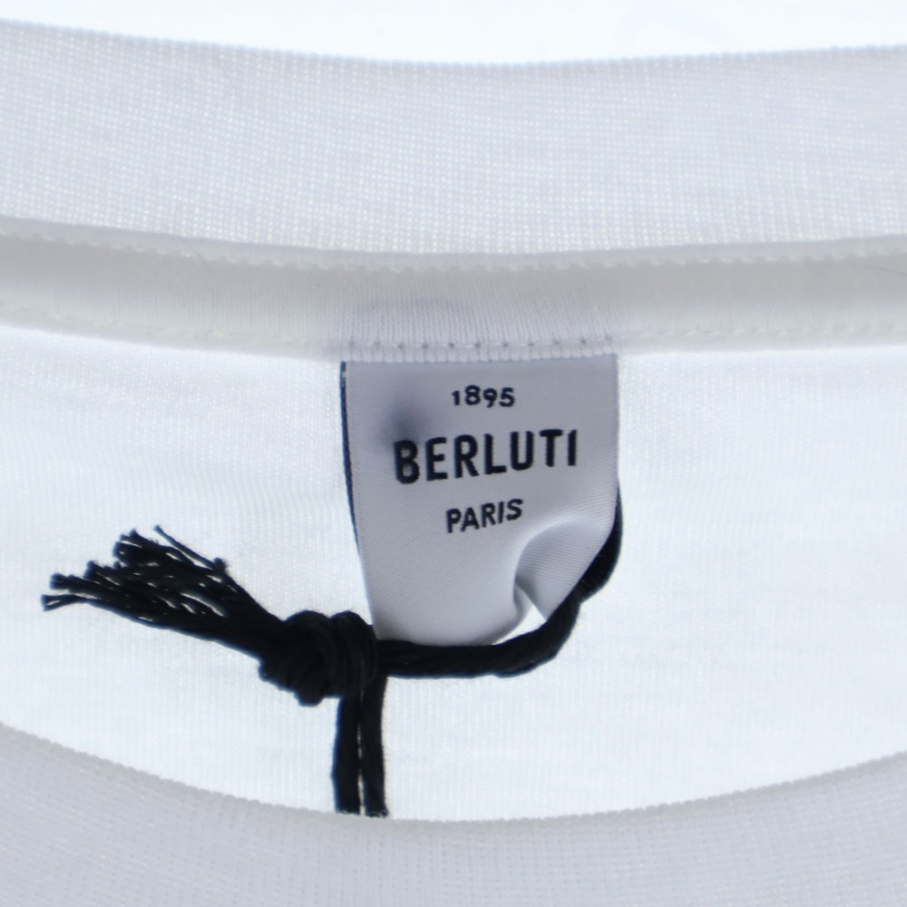 Berluti(ベルルッティ) Thabor スモールロゴ刺繍 クルーネック半袖Tシャツ ホワイト R26JRS124