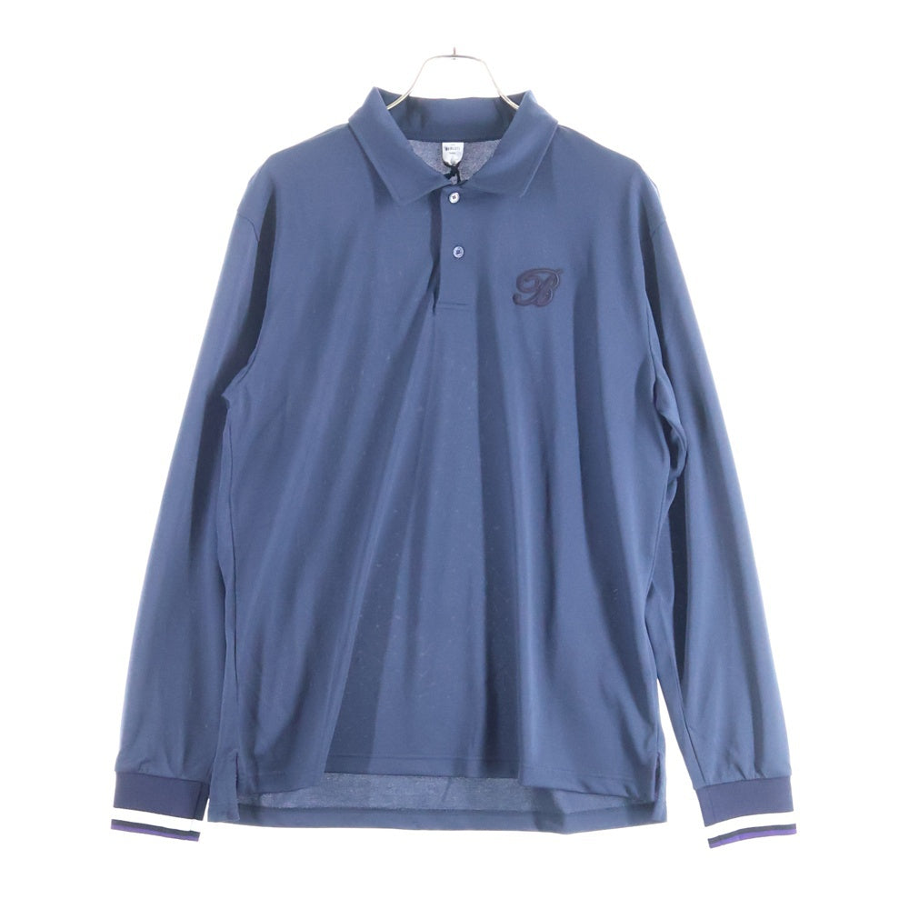 Berluti(ベルルッティ) ロゴ刺繍 ロングスリーブポロシャツ 長袖 ネイビー R25JPL08