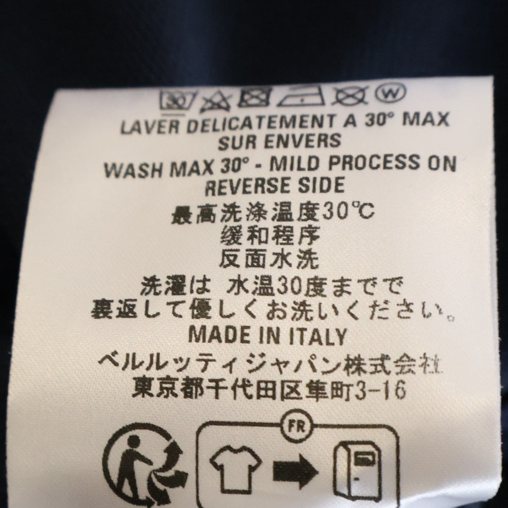 Berluti(ベルルッティ) ロゴ刺繍 ロングスリーブポロシャツ 長袖 ネイビー R25JPL08