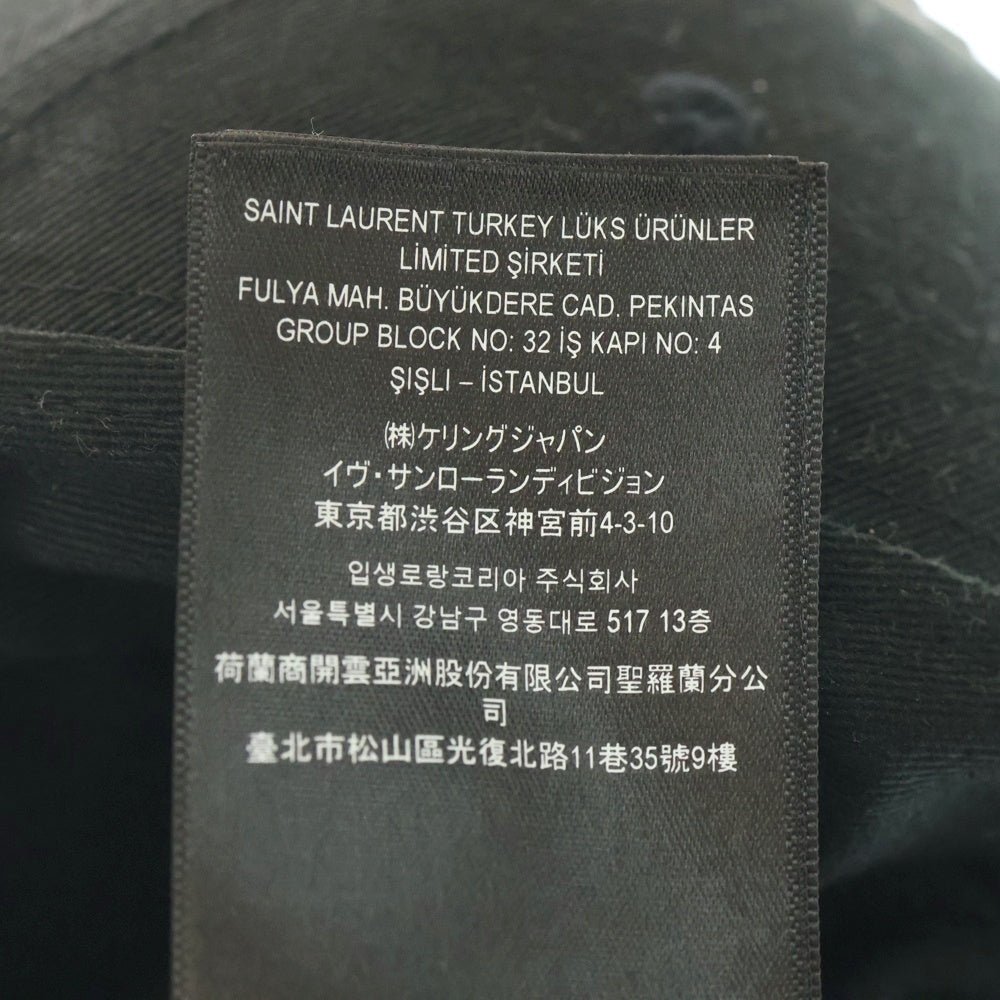 SAINT LAURENT PARIS(サンローランパリ) ×New Era ロゴキャップ モノグラム刺繍 ブラック