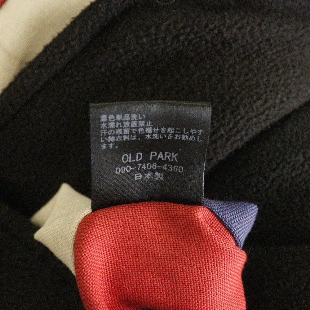 OLD PARK(オールドパーク) THE NORTH FACE ノースフェイス 再構築 フリース ダブルライダースジャケット 裏地星条旗 ブラック