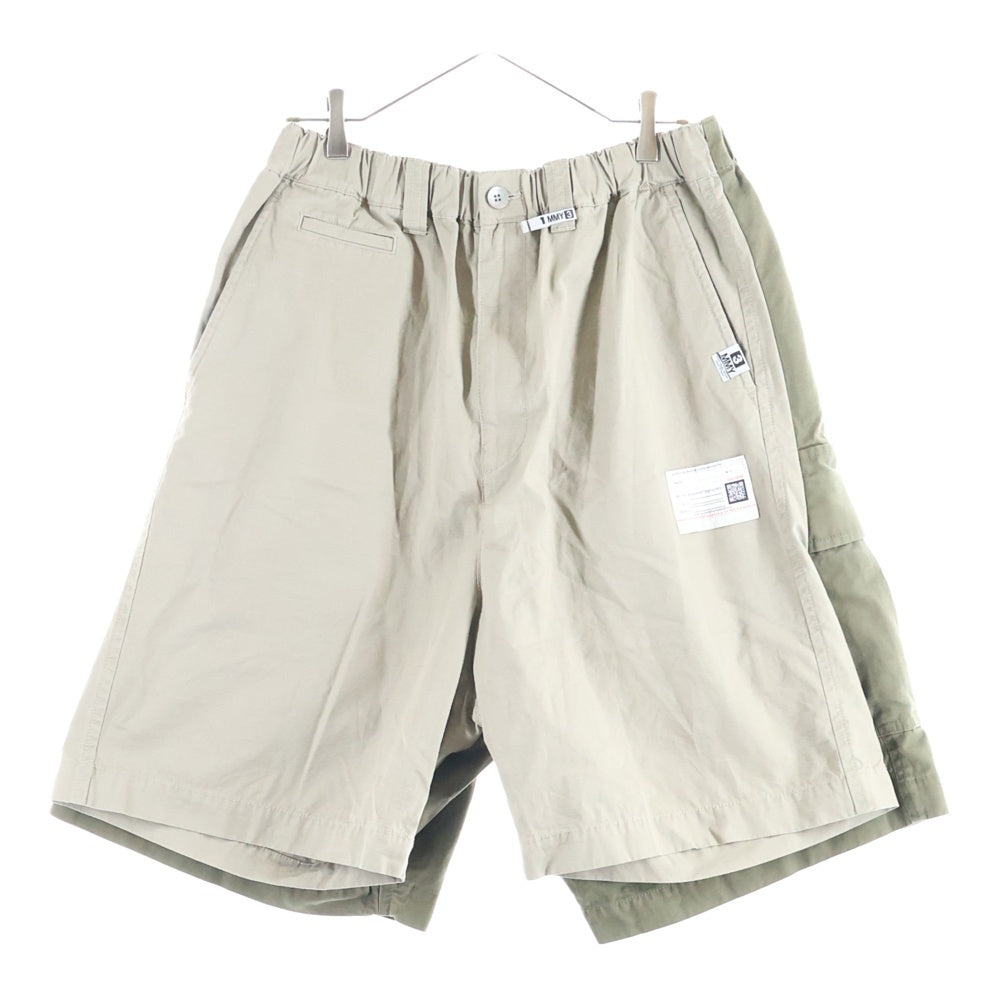 MAISON MIHARAYASUHIRO(メゾンミハラヤスヒロ) FOUR LEGS SHORTS フォーレッグショーツ ドッキング ベージュ/カーキ A14PT042