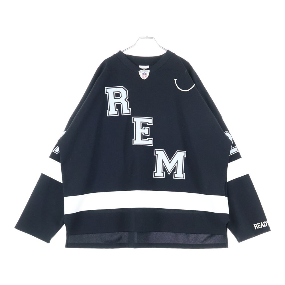 READY MADE(レディメイド) 23SS GAME SHIRT SMILE RE-PO-BK-00-00-249 ゲームシャツ ホッケーシャツ スマイル ブラック