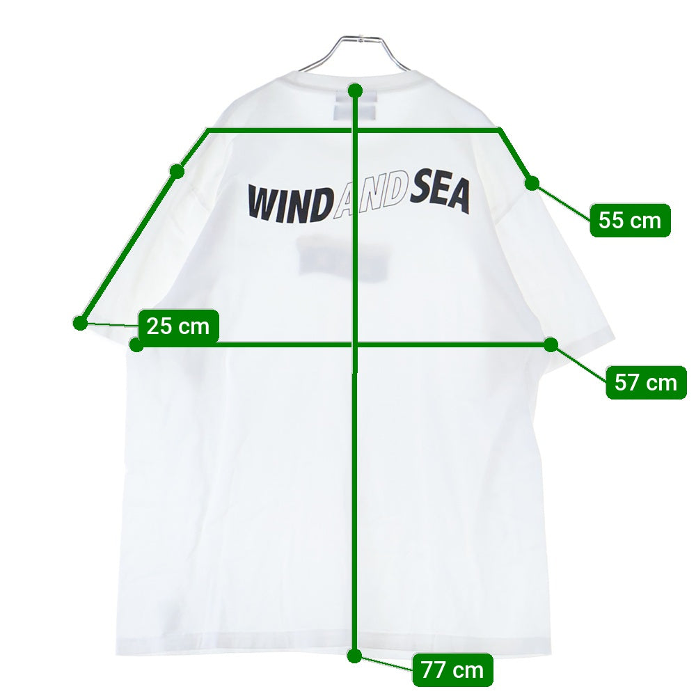 WIND AND SEA(ウィンダンシー) ×GOD SELECTION XXX ×ゴッドセレクション コラボ フロントデザイン 半袖Tシャツ カットソー ホワイト