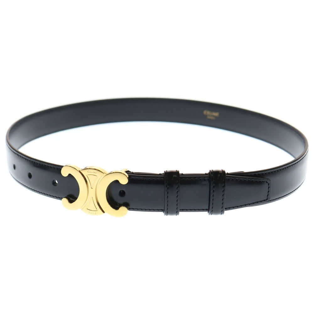 CELINE(セリーヌ) セリーヌ トリオンフ カーフスキン ベルト ブラック/ゴールド レディース