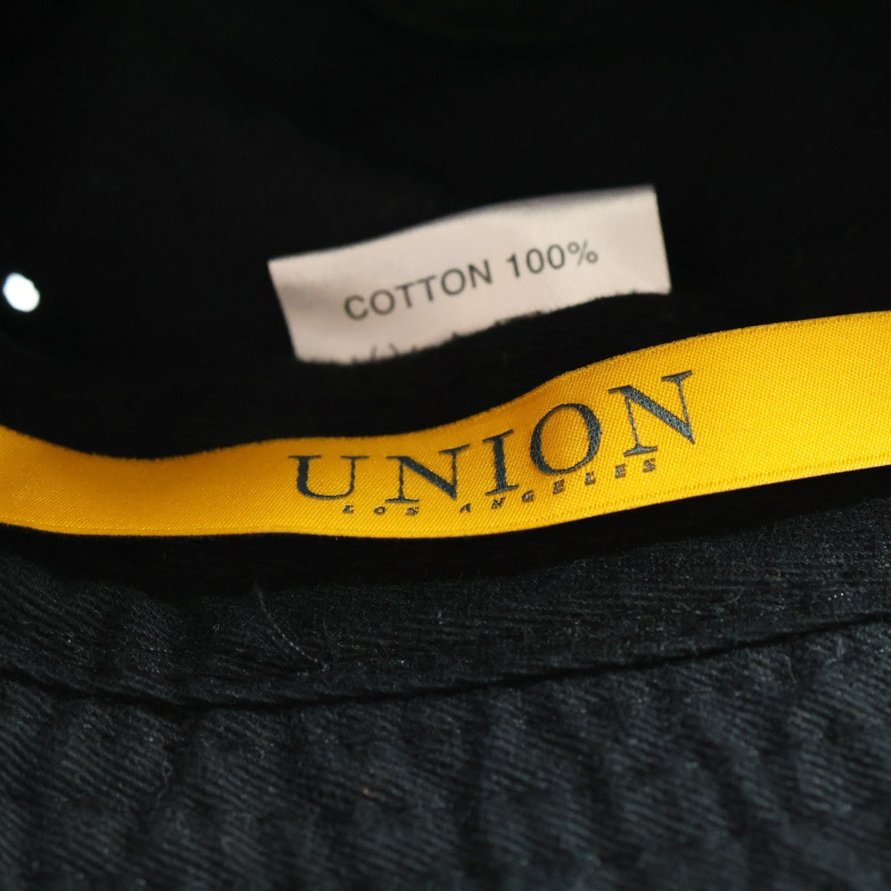 UNION(ユニオン) ロゴ刺繍 バケットハット 帽子 ブラック