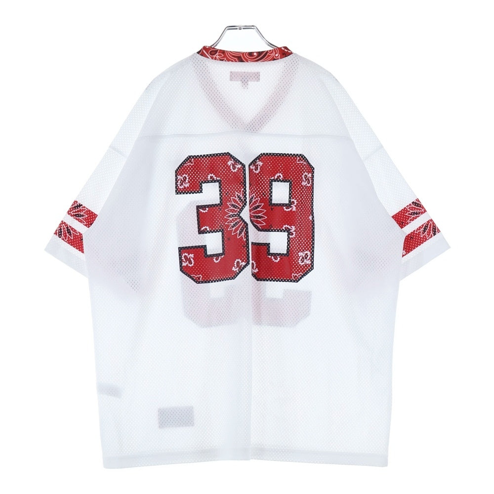 SUPREME(シュプリーム) 25SS Bandana Football Jersey バンダナ フットボールジャージ メッシュカットソー半袖Tシャツ ホワイト/レッド