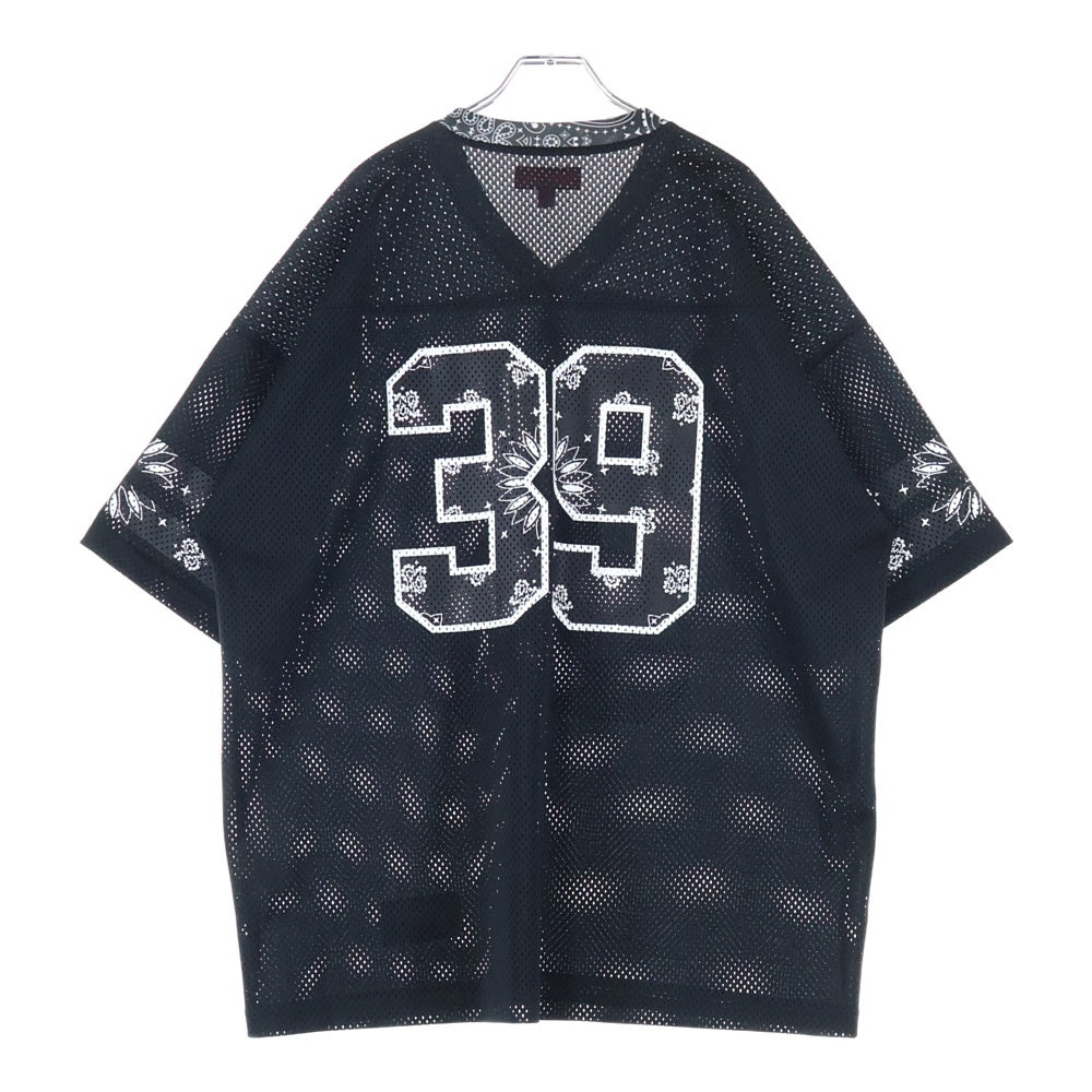 SUPREME(シュプリーム) 25SS Bandana Football Jersey バンダナ フットボールジャージ メッシュカットソー 半袖Tシャツ ブラック