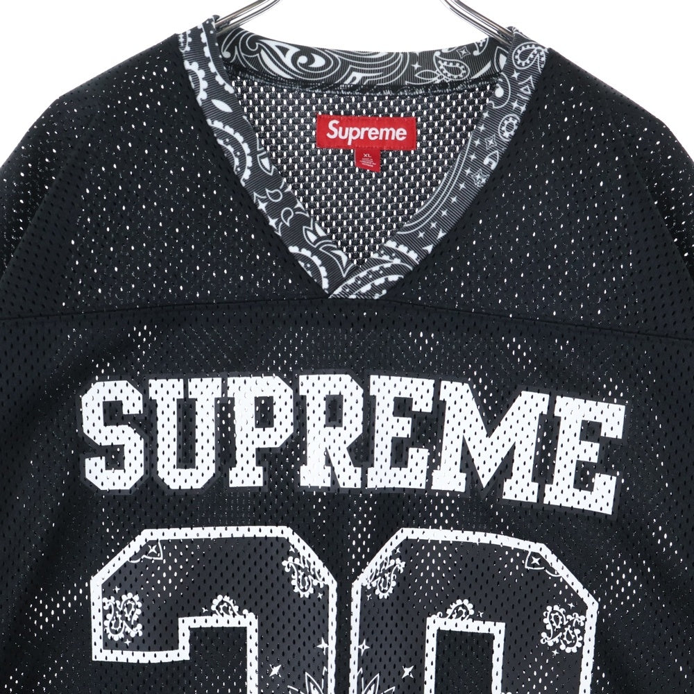 SUPREME(シュプリーム) 25SS Bandana Football Jersey バンダナ フットボールジャージ メッシュカットソー 半袖Tシャツ ブラック