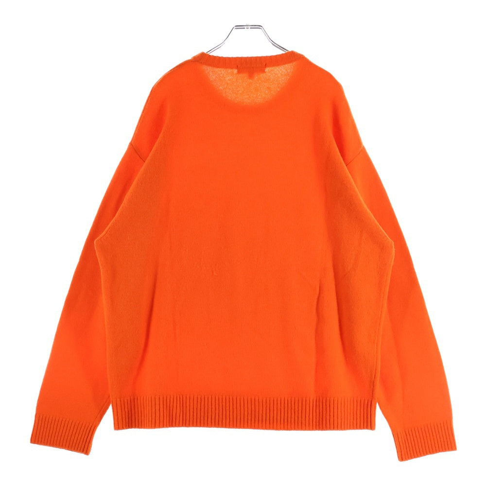 SUPREME(シュプリーム) 22AW Embossed Sweater エンボスロゴ クルーネック長袖ニットセーター オレンジ