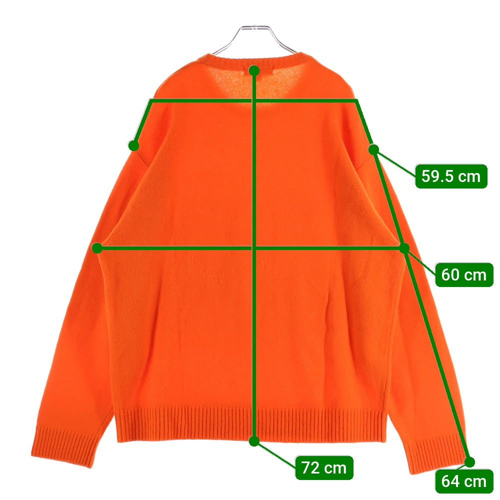 SUPREME(シュプリーム) 22AW Embossed Sweater エンボスロゴ クルーネック長袖ニットセーター オレンジ