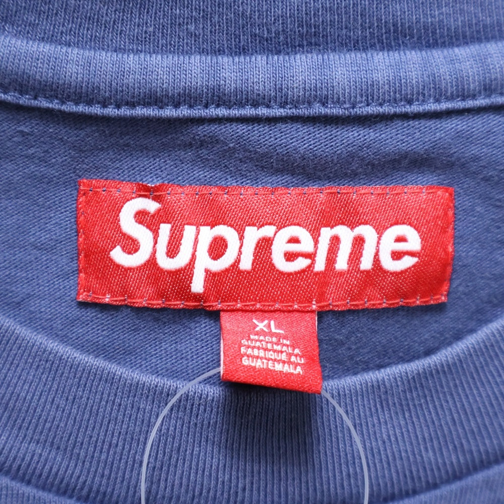 SUPREME(シュプリーム) 25SS Warm Up Washed S/S Top ロゴ刺繍 ウォームアップウォッシュド 半袖Tシャツ カットソー ネイビー