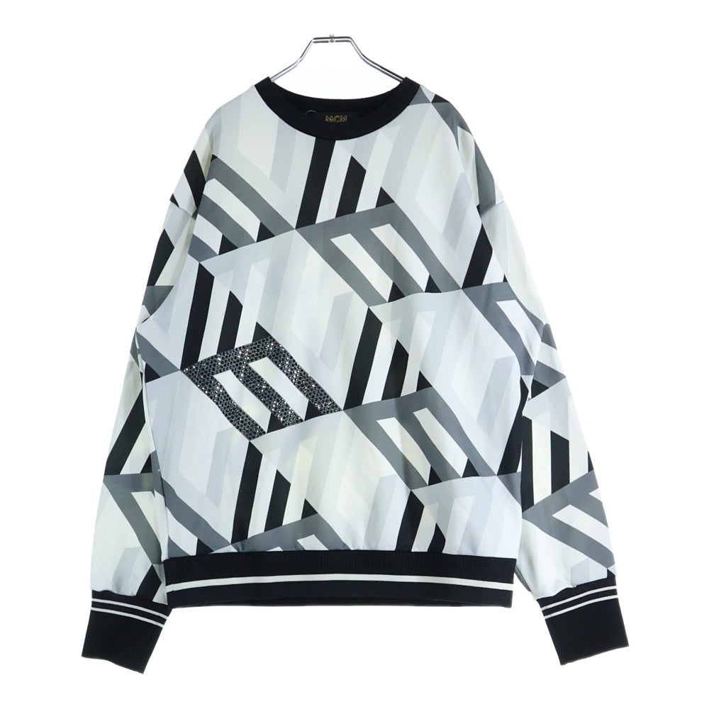 MCM(エム シー エム) New Monogram Sweatshirt ニュー モノグラム クルーネック スウェット 長袖 ホワイト