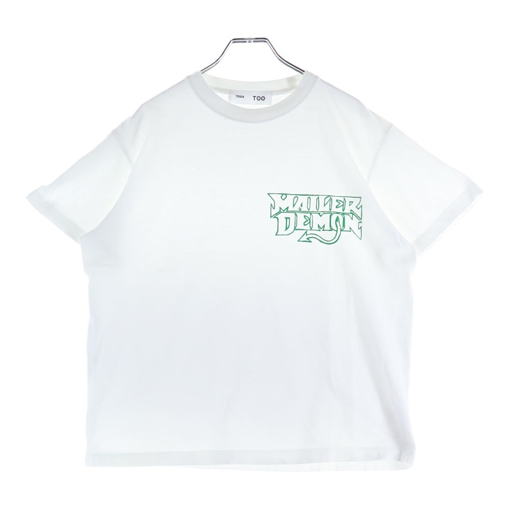 TOGA TOO(トーガ トゥ) MAILER DEMON T-shirt プリントクルーネック半袖Tシャツ TZ241ーJK542 ホワイト