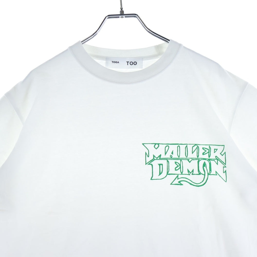 TOGA TOO(トーガ トゥ) MAILER DEMON T-shirt プリントクルーネック半袖Tシャツ TZ241ーJK542 ホワイト