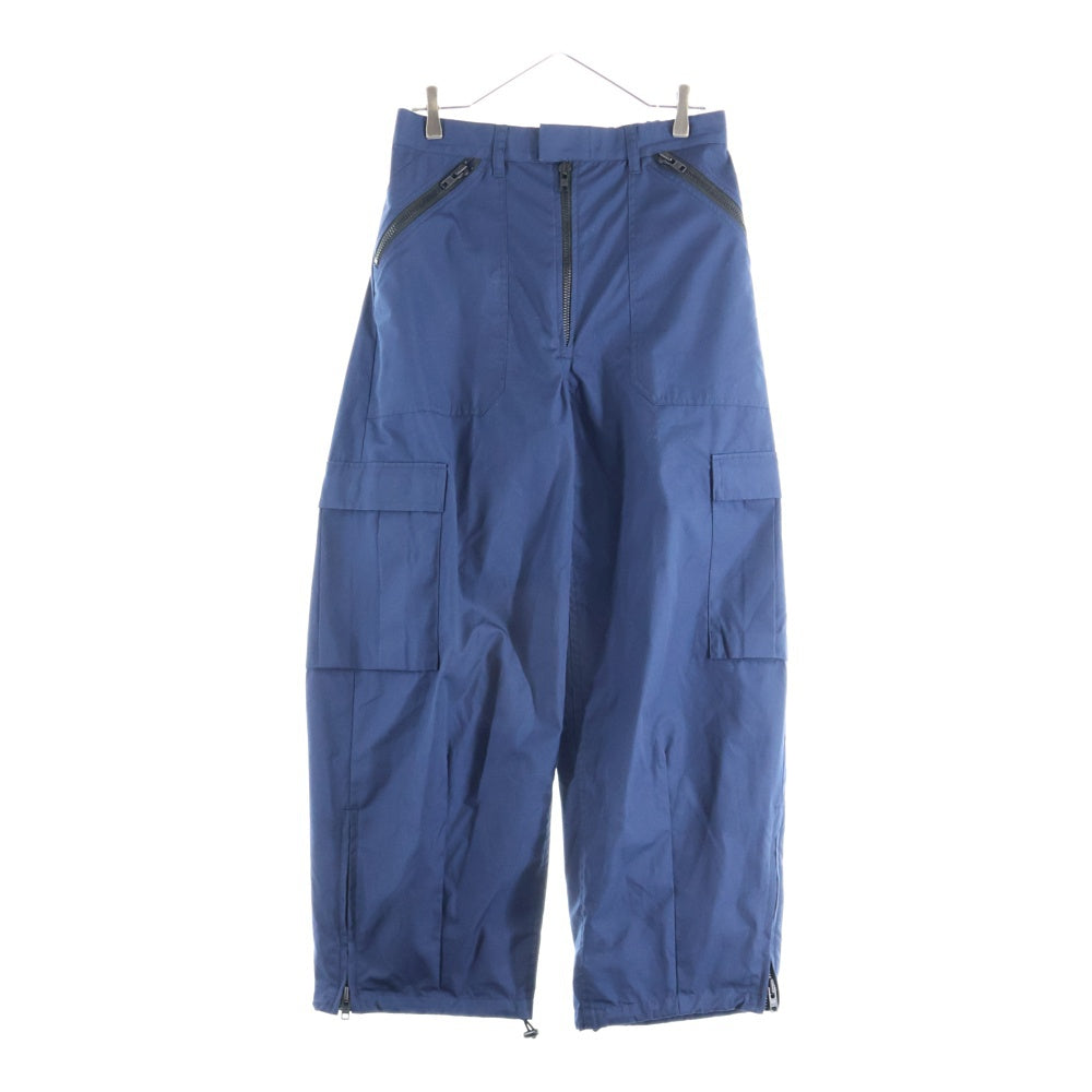 TOGA TOO(トーガ トゥ) 25AW Weather cloth pants TZ252-FF983 ジップドカーゴパンツ ネイビー