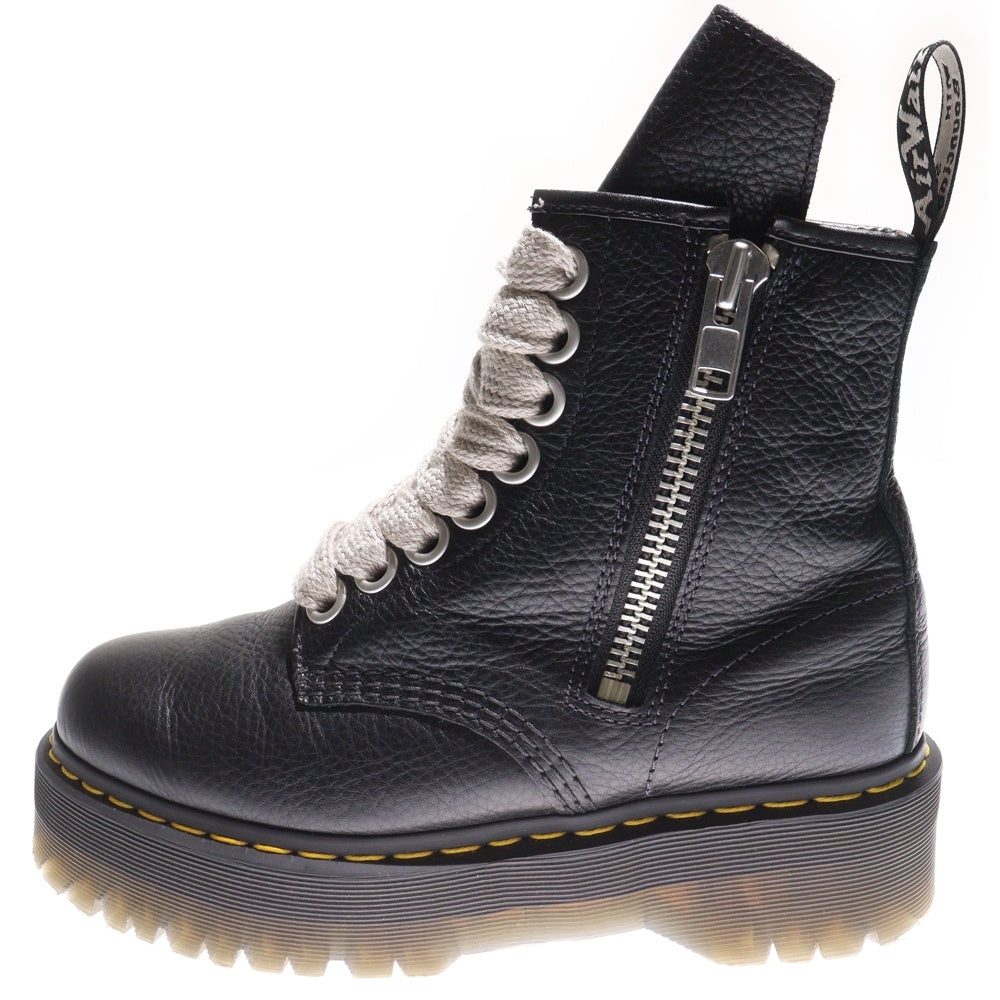 Rick Owens(リックオウエンス) × Dr.Martens 1460 QUAD SOLE JUMBO LACE BOOT ×ドクターマーチン ジャンボレースサイドジップブーツ ブラック