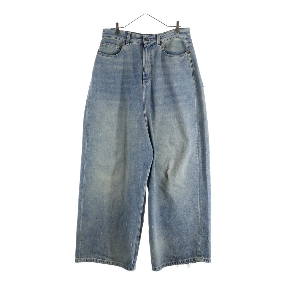 BALENCIAGA(バレンシアガ) Low Crotch Jeans 706652 TJW95 ダメージ加工 ワイドデニムパンツ インディゴ