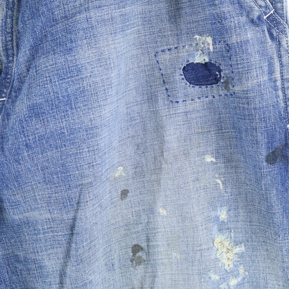 SAINT MICHAEL(セントマイケル) 24SS DENIM PANTS PAINTER ダメージ加工 デニムペインターパンツ インディゴ SM-YS8-0000-051