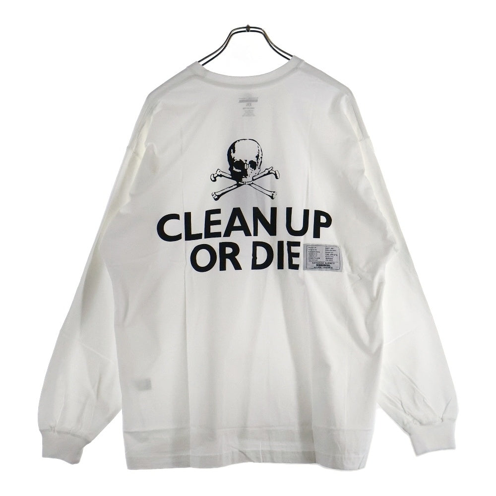 NEIGHBORHOOD(ネイバーフッド) 22AW×KATHARINE HAMNETT KH.TEE-2 LS.CO ロゴ プリント ロングスリーブ 長袖 Tシャツ ロンT ホワイト