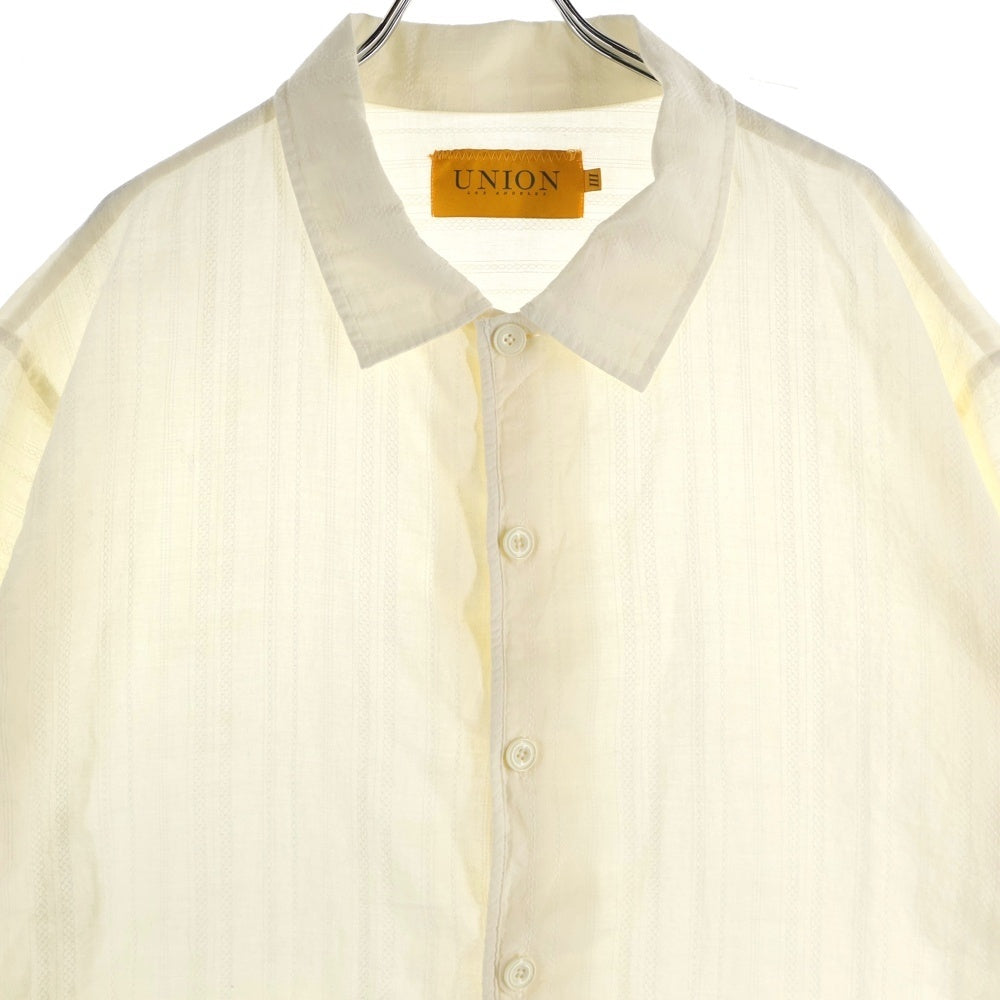 UNION(ユニオン) レースデザイン 半袖シャツ アイボリー WSS-202