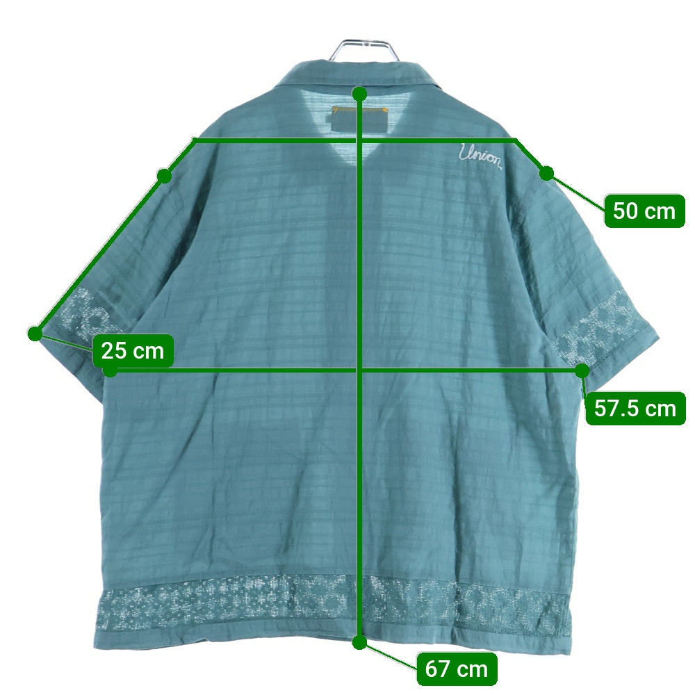 UNION(ユニオン) レースデザイン 半袖シャツ グリーン WSS-202