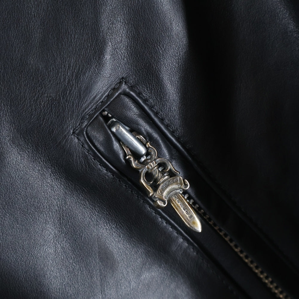 CHROME HEARTS(クロムハーツ) MOTO SKI ガンスリンガー レザーライダースジャケット ブラック
