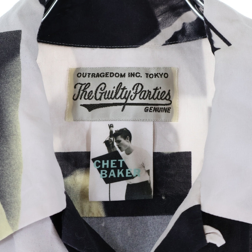WACKO MARIA(ワコマリア) 22SS CHET BAKER HAWAIIAN SHIRT チェットベイカー レーヨン アロハ半袖シャツ ホワイト/ブラック