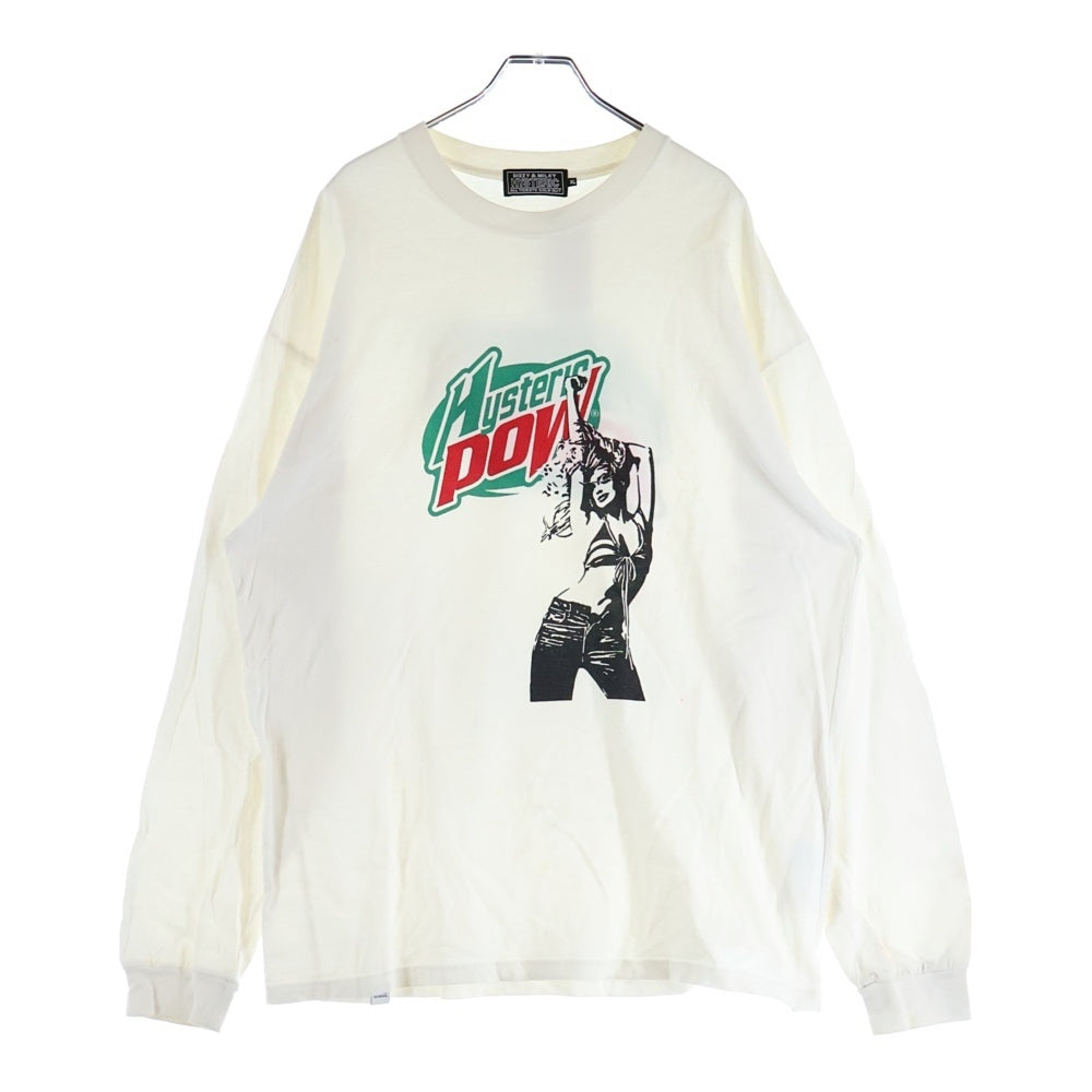 HYSTERIC GLAMOUR(ヒステリックグラマー) HYSTERIC POW 02221CL03 長袖 ロングスリーブTシャツ カットソー ホワイト