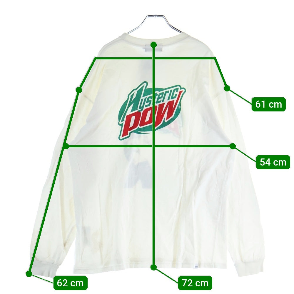 HYSTERIC GLAMOUR(ヒステリックグラマー) HYSTERIC POW 02221CL03 長袖 ロングスリーブTシャツ カットソー ホワイト