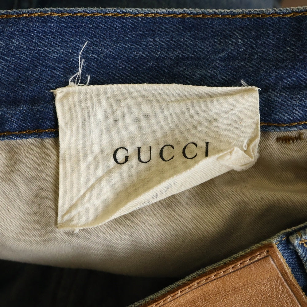 GUCCI(グッチ) 17AW Snake Embroidery Denim Pant スネーク エンブロイダリー デニムパンツ 刺繍 インディゴ
