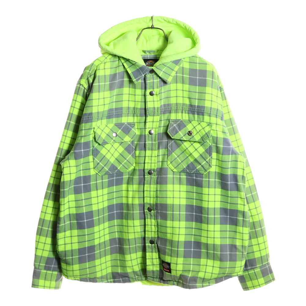 SUPREME(シュプリーム) ×Dickies Zip Up Flannel Shirt ジップアップパーカー フランネルシャツ チェック イエロー/グリーン