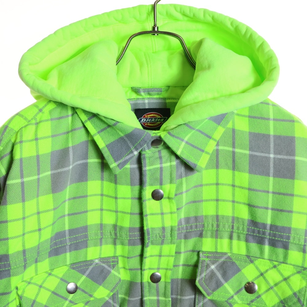 SUPREME(シュプリーム) ×Dickies Zip Up Flannel Shirt ジップアップパーカー フランネルシャツ チェック イエロー/グリーン