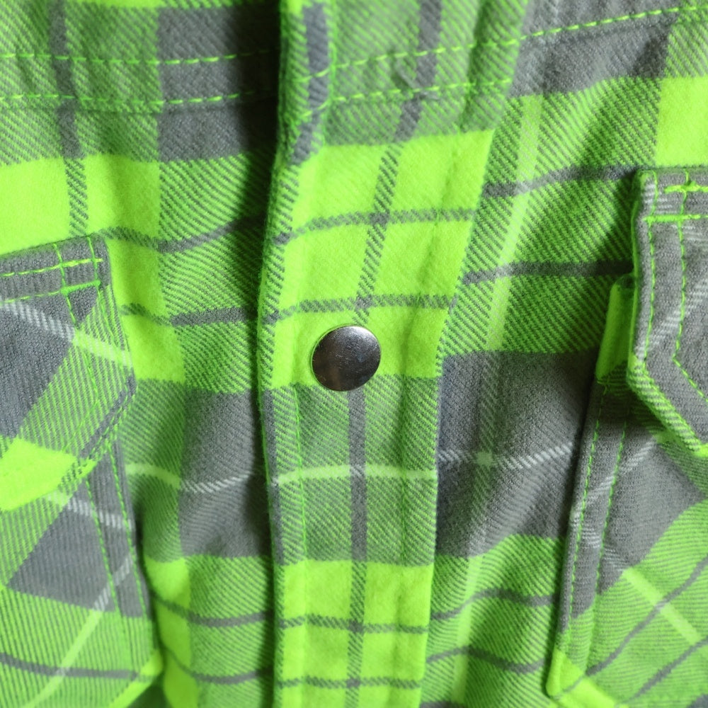 SUPREME(シュプリーム) ×Dickies Zip Up Flannel Shirt ジップアップパーカー フランネルシャツ チェック イエロー/グリーン