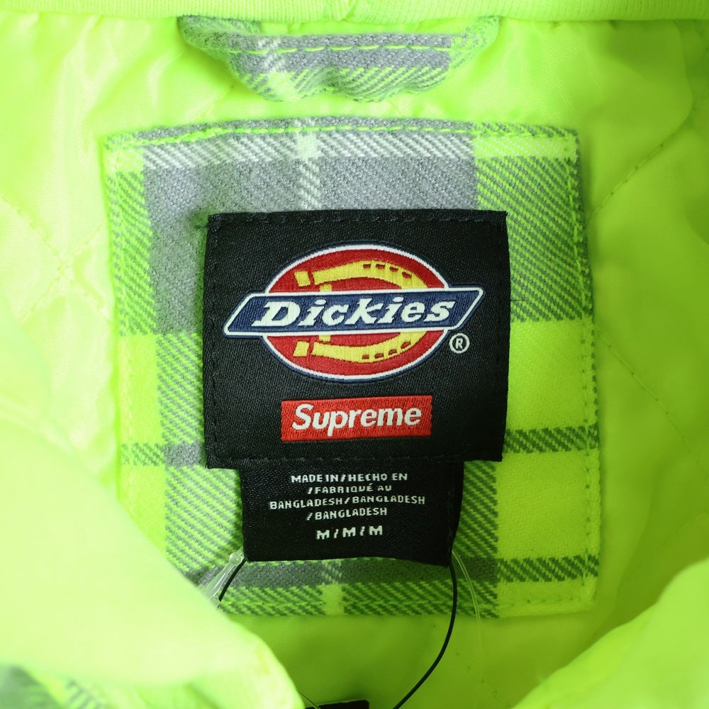 SUPREME(シュプリーム) ×Dickies Zip Up Flannel Shirt ジップアップパーカー フランネルシャツ チェック イエロー/グリーン