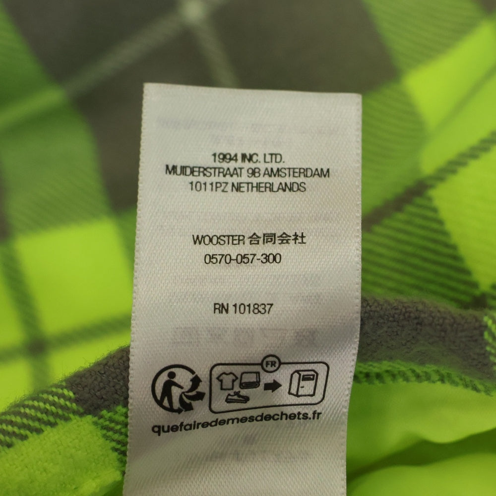 SUPREME(シュプリーム) ×Dickies Zip Up Flannel Shirt ジップアップパーカー フランネルシャツ チェック イエロー/グリーン