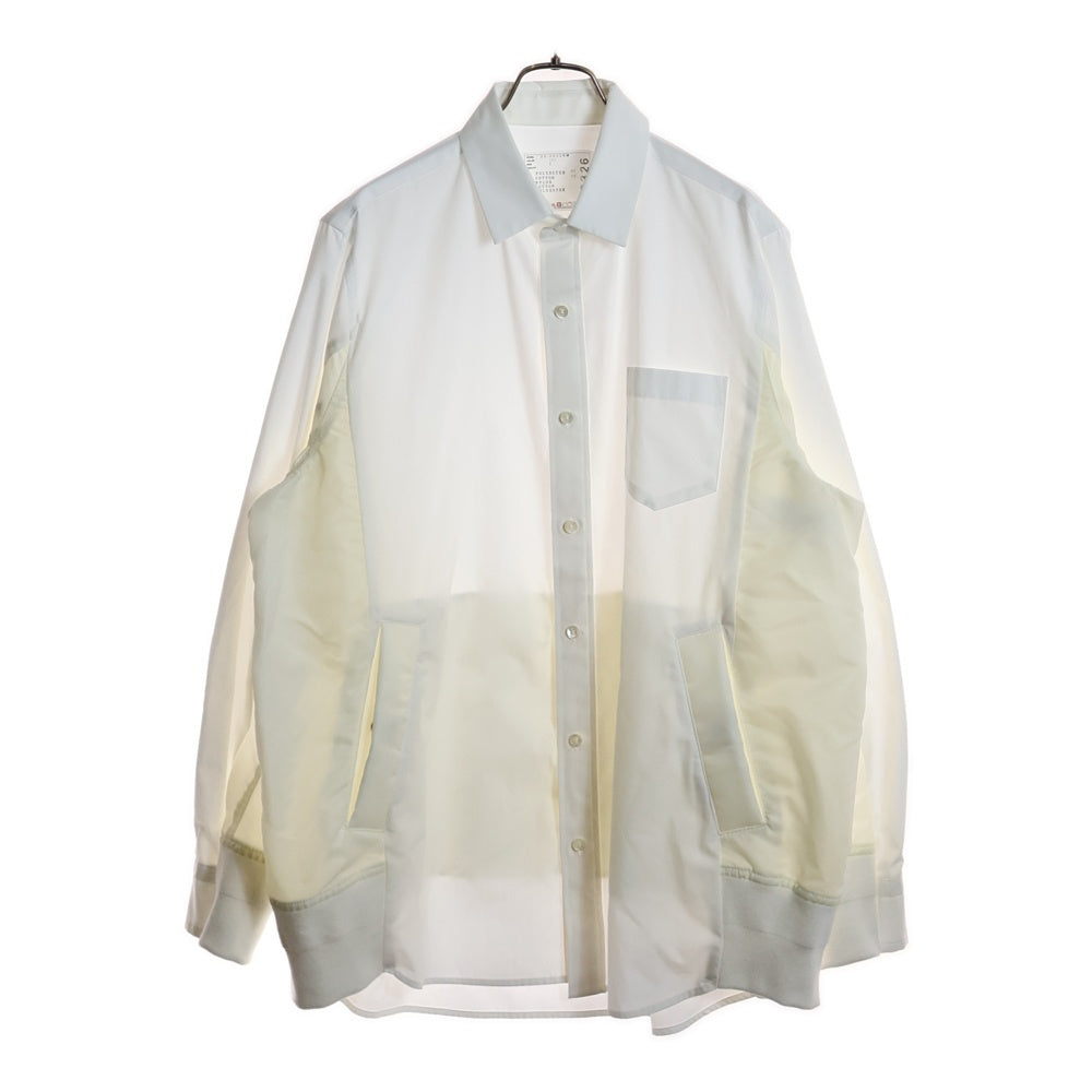 Sacai(サカイ) COTTON POPLIN SHIRT コットン ポプリン 長袖シャツ ホワイト 24-03326M
