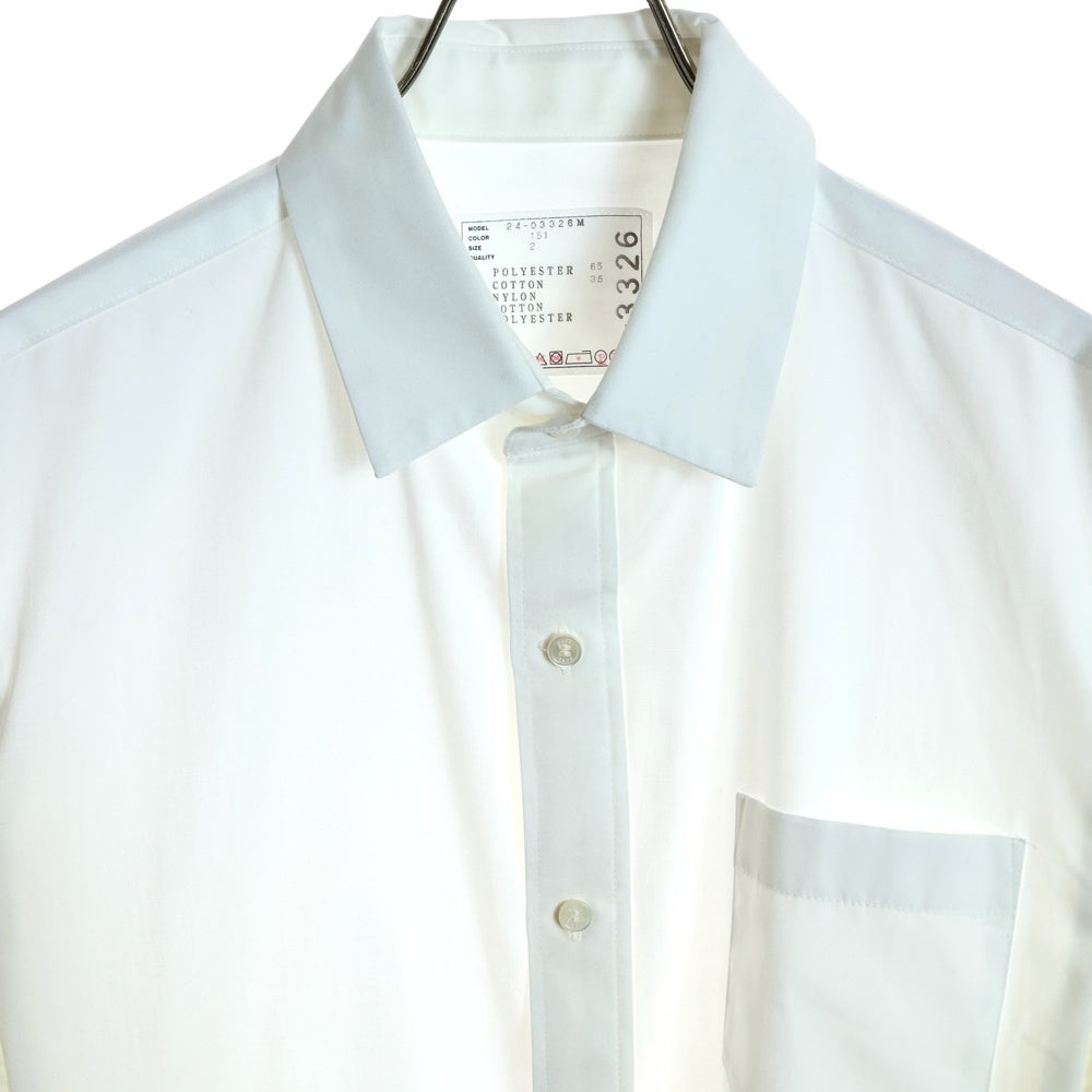 Sacai(サカイ) COTTON POPLIN SHIRT コットン ポプリン 長袖シャツ ホワイト 24-03326M