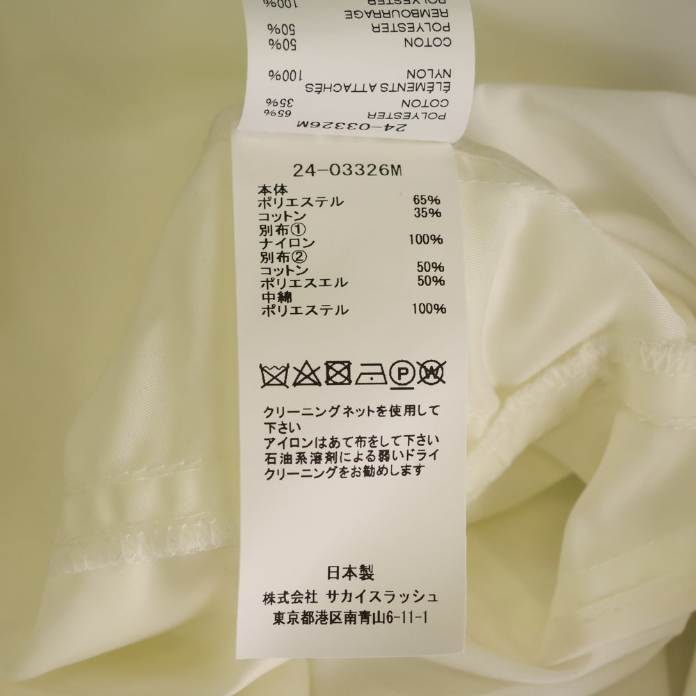 Sacai(サカイ) COTTON POPLIN SHIRT コットン ポプリン 長袖シャツ ホワイト 24-03326M