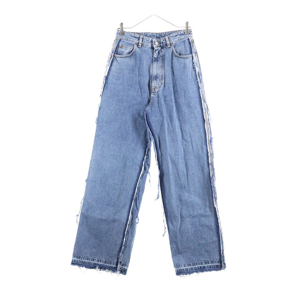 MM6 Maison Margiela(エムエムシックスメゾンマルジェラ) 25AW WIDE DENIM SH0LA0025 S30844 ダメージ加工 ワイドレグ デニムパンツ インディゴ