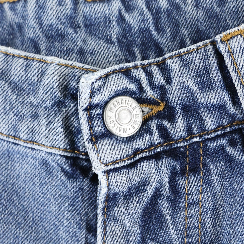 MM6 Maison Margiela(エムエムシックスメゾンマルジェラ) 25AW WIDE DENIM SH0LA0025 S30844 ダメージ加工 ワイドレグ デニムパンツ インディゴ
