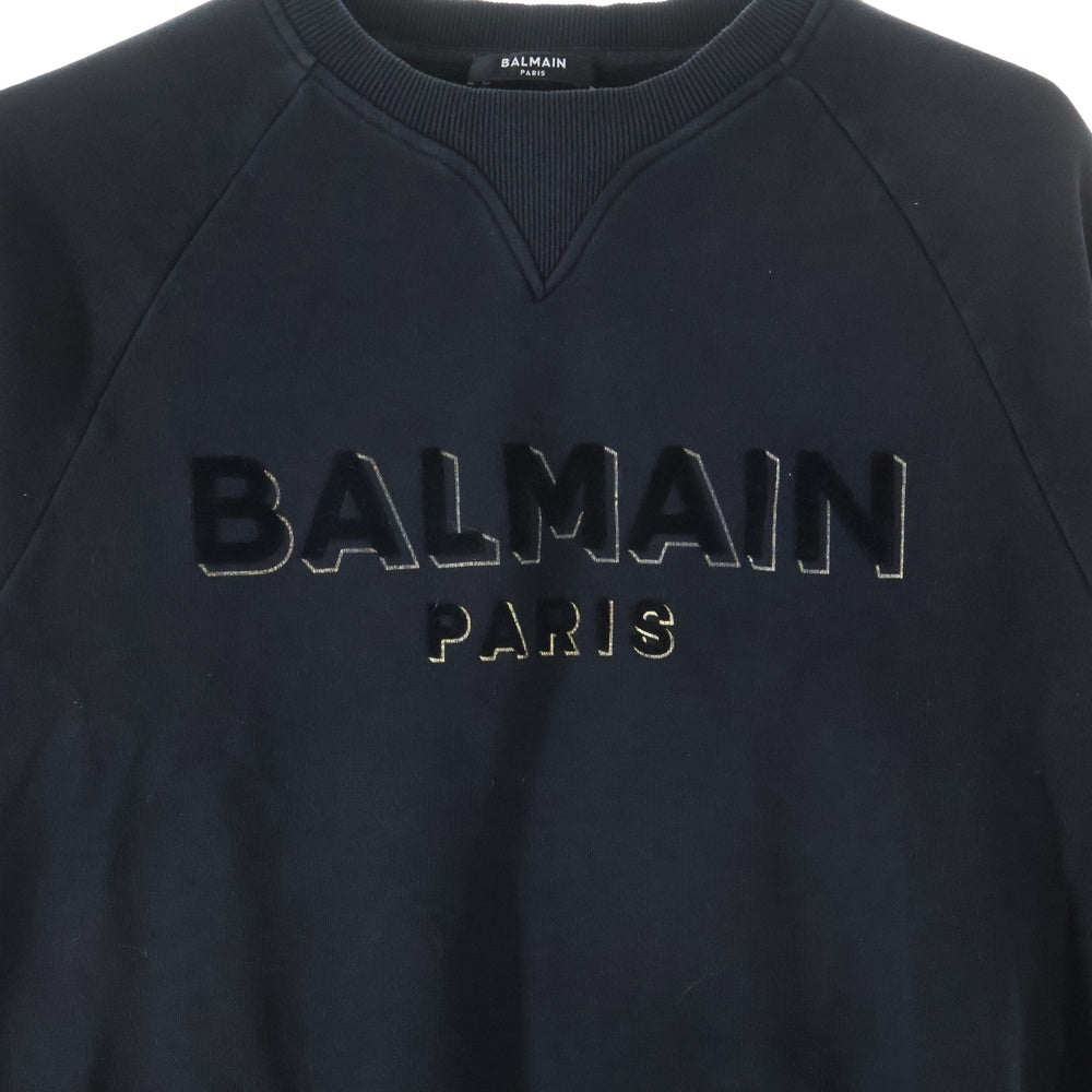 BALMAIN(バルマン) ロゴプリント クルーネックスウェットトレーナー