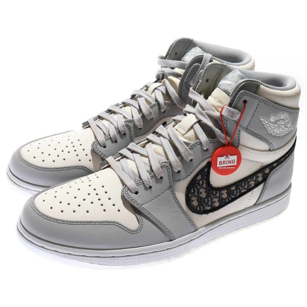 NIKE(ナイキ) DIOR AIR JORDAN 1 HIGH OG CN8607-002 ディオール エアジョーダン1 ハイカットスニーカー ホワイト/グレー US9.5/27.5cm