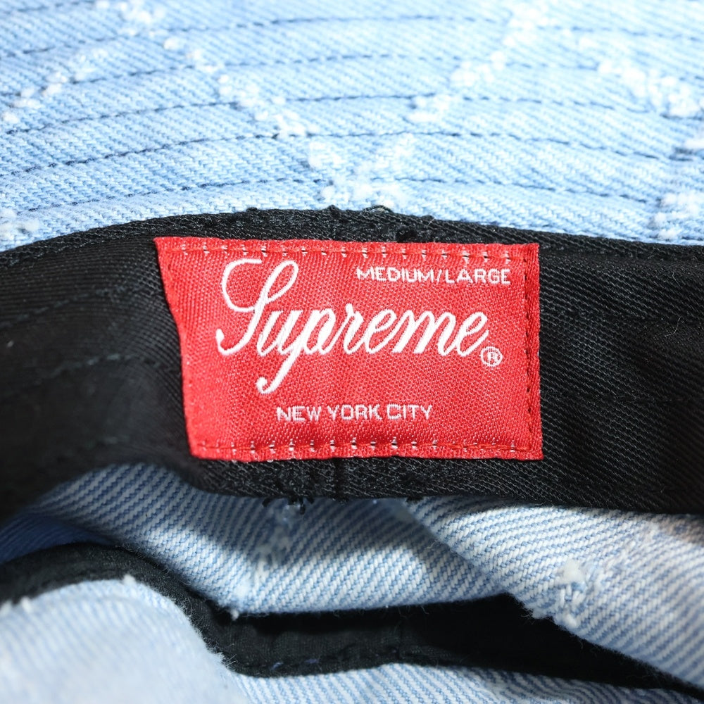 SUPREME(シュプリーム) 23AW Punched Denim Crusher クラッシャー デニム バケットハット キャップ 帽子 ブルー
