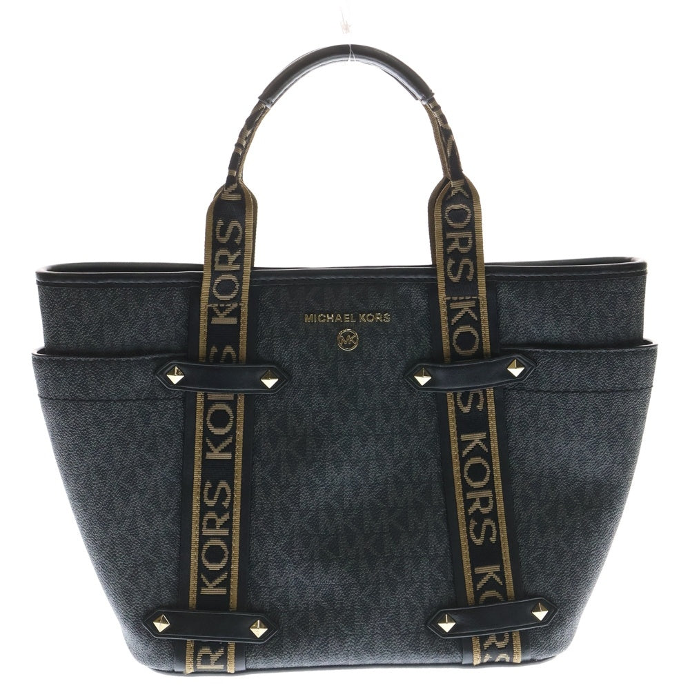 MICHAEL KORS(マイケルコース) スタッズ付き ロゴトートバッグ ブラック