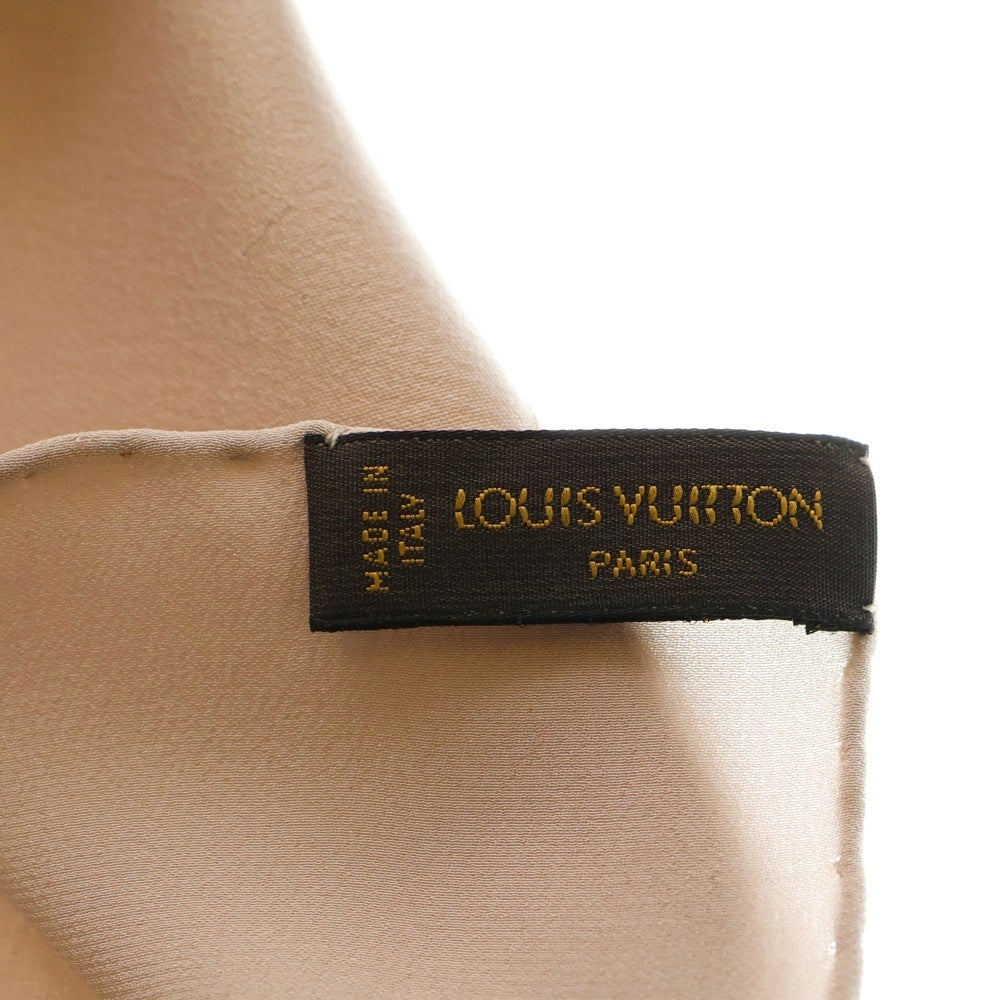 LOUIS VUITTON(ルイヴィトン) モノグラム 総柄 シルク スカーフ ベージュ