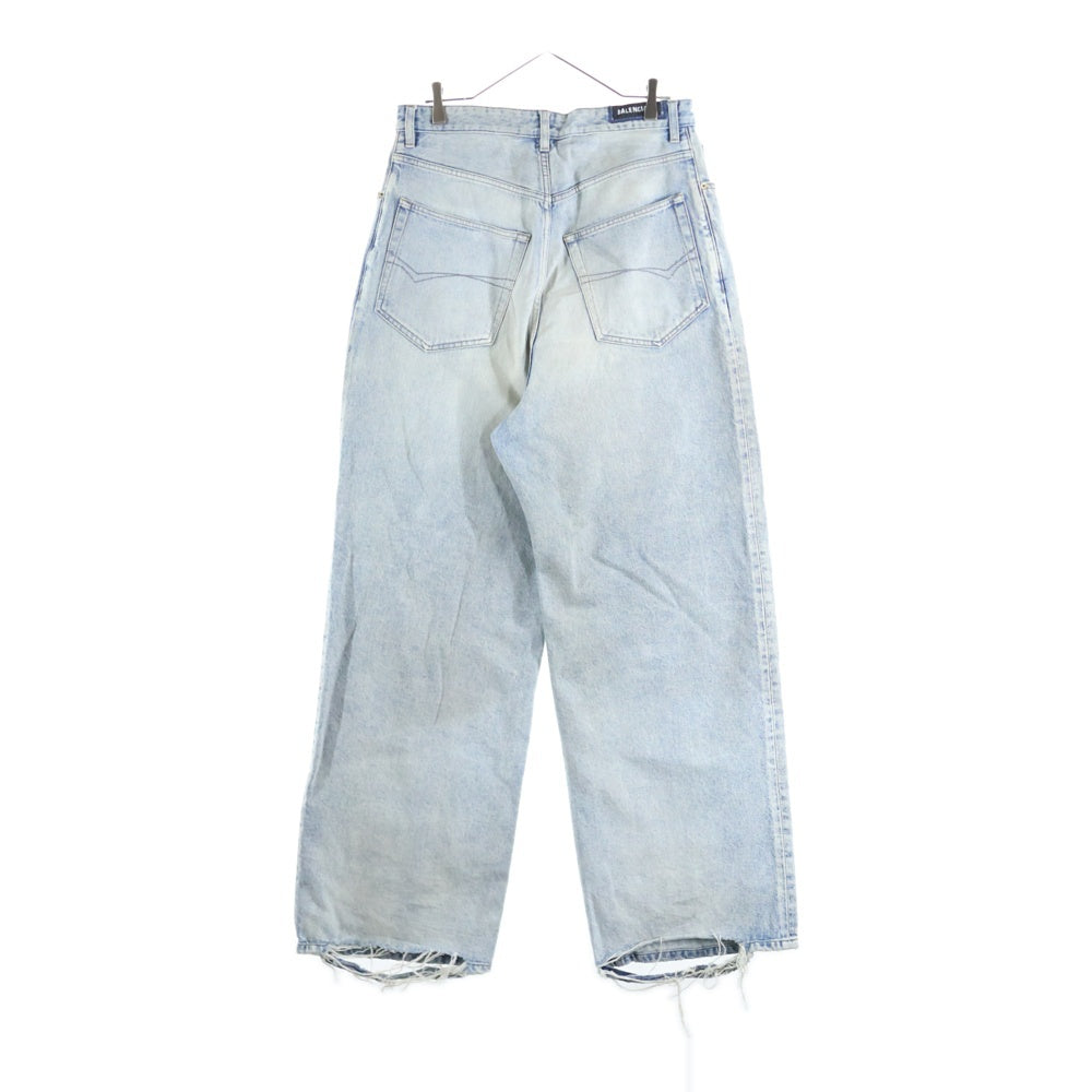BALENCIAGA(バレンシアガ) 23AW ダメージ加工バギーデニムパンツ インディゴ 745213 TDW14
