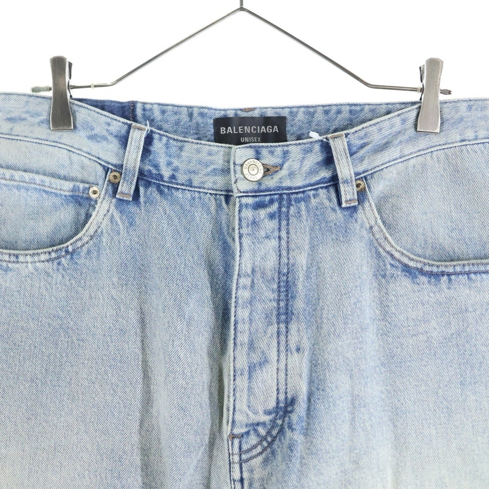 BALENCIAGA(バレンシアガ) 23AW ダメージ加工バギーデニムパンツ インディゴ 745213 TDW14